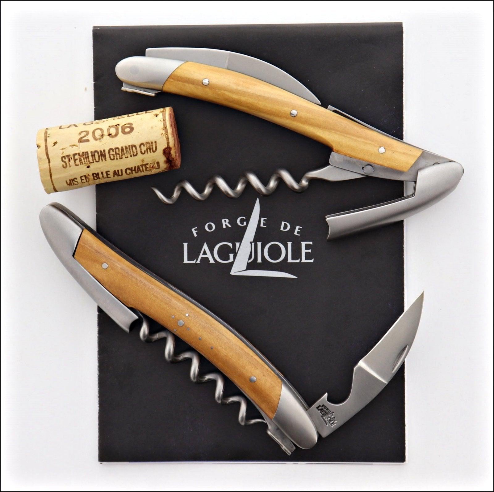 Forge de Laguiole Olive Wood Steak Knives - Brushed