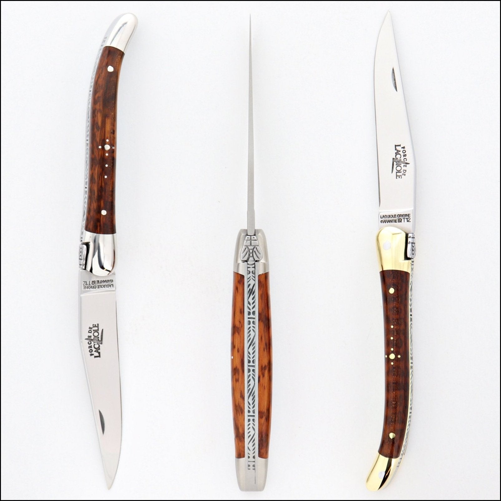 Laguiole en Aubrac 12 piece Cutlery Set Snakewood handle