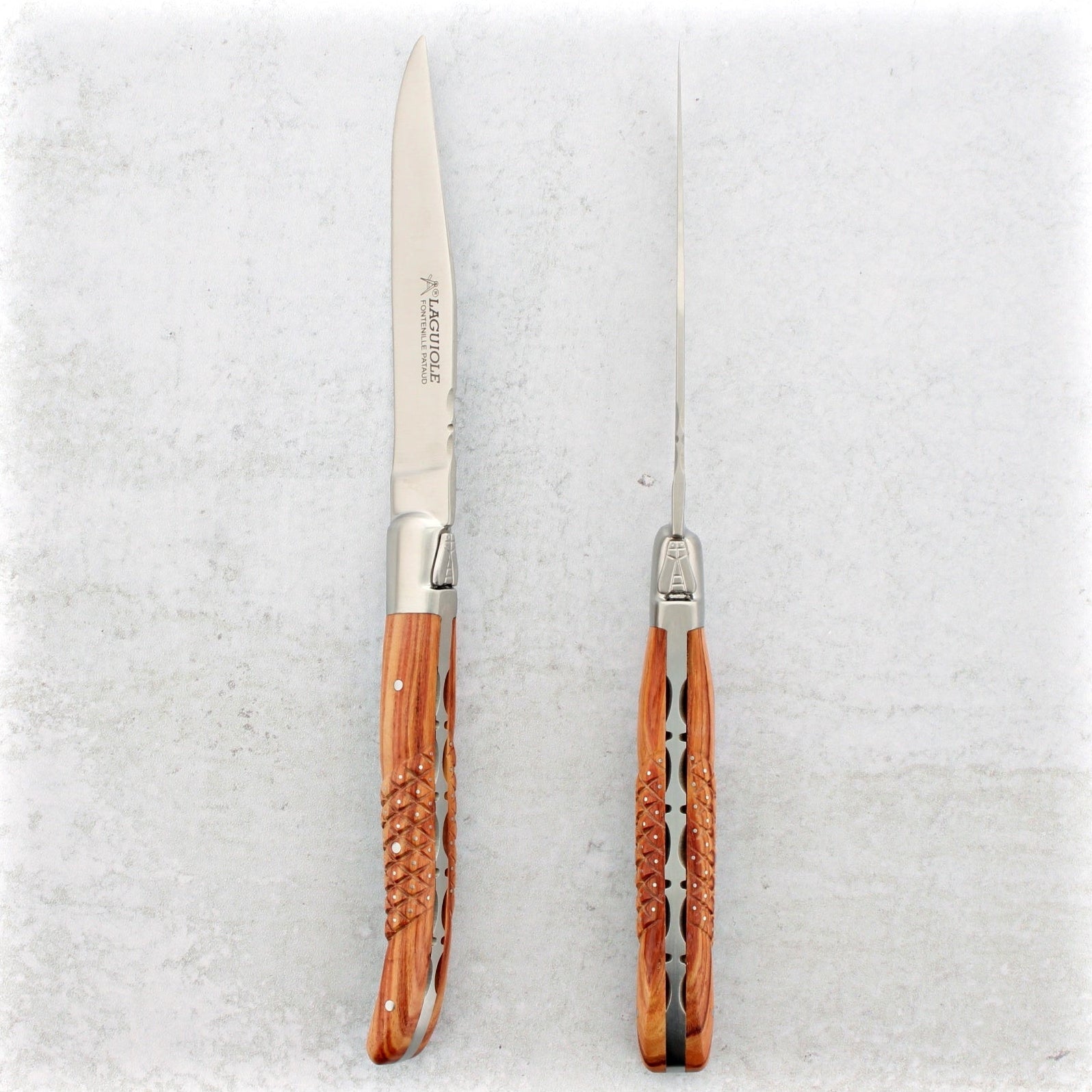 Laguiole Forged Steak Knives Studded Rosewood - Set of 2