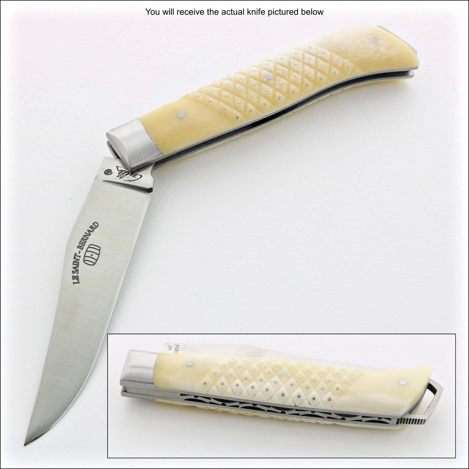 White Bone Handle Pocket Knife for Sale