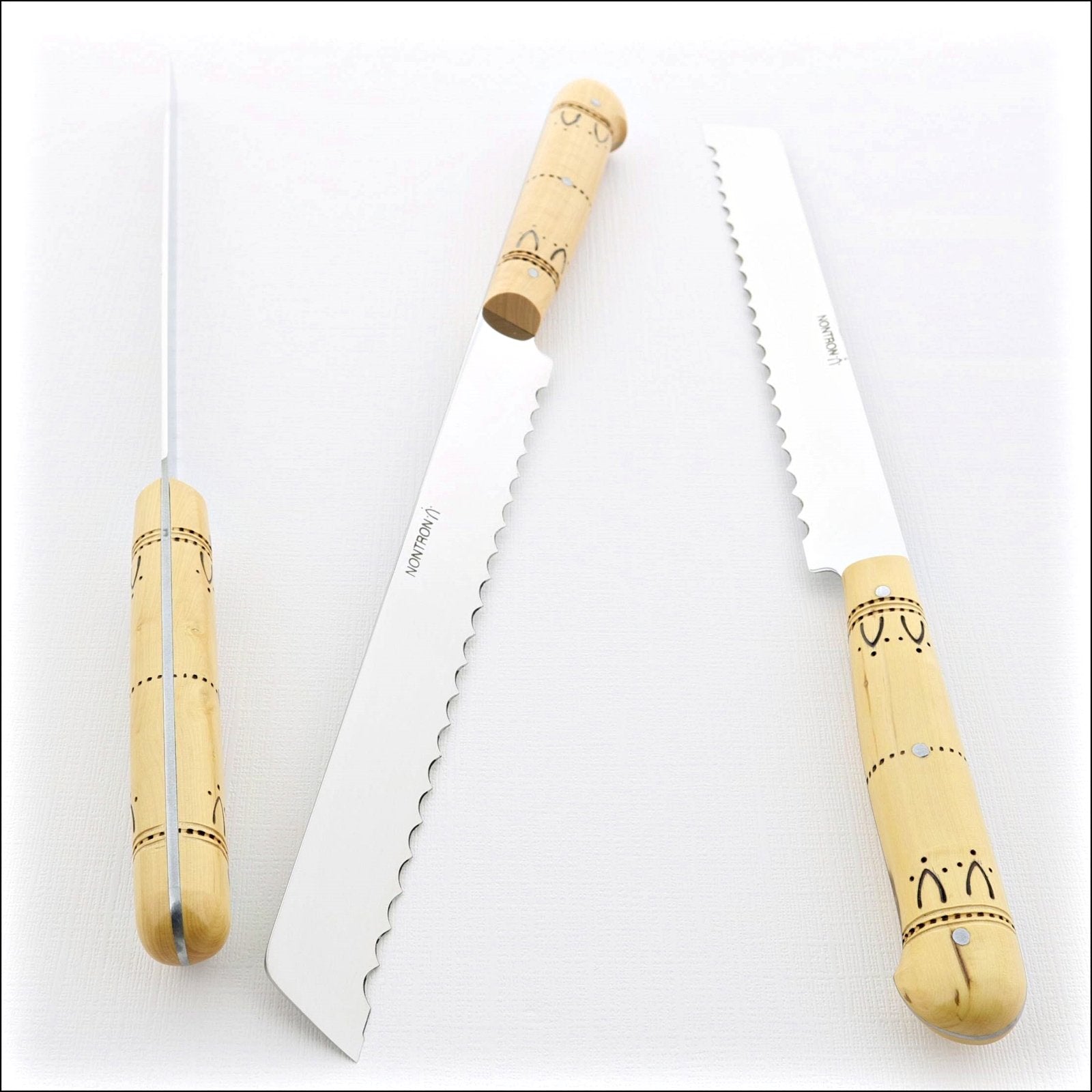 Nontron Steak Knives & Flatware Sets Burled Walnut - Laguiole Imports