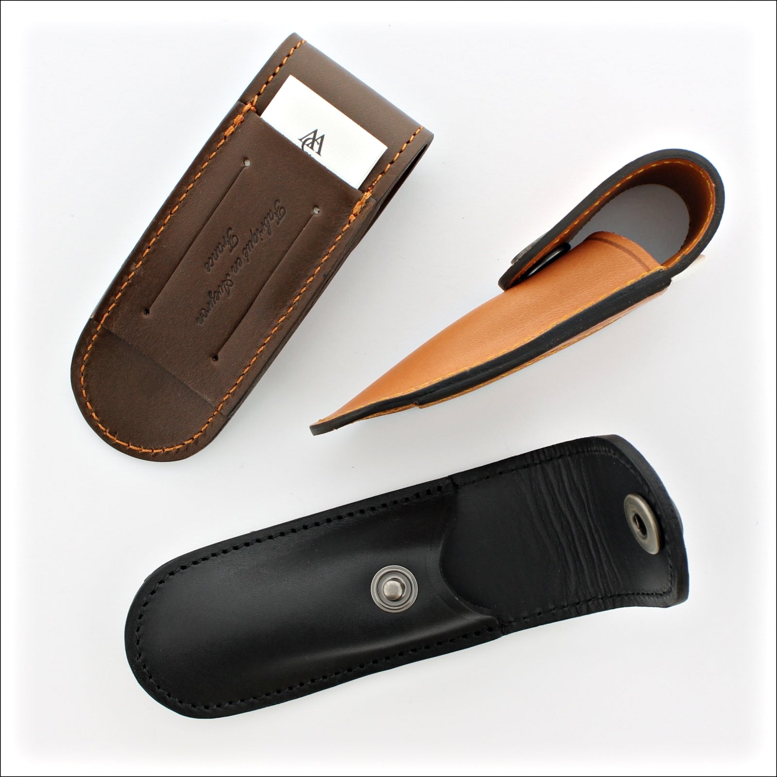 Class Leather Knife Sheath for 11 to 13 cm Pocket Knives - Laguiole Imports