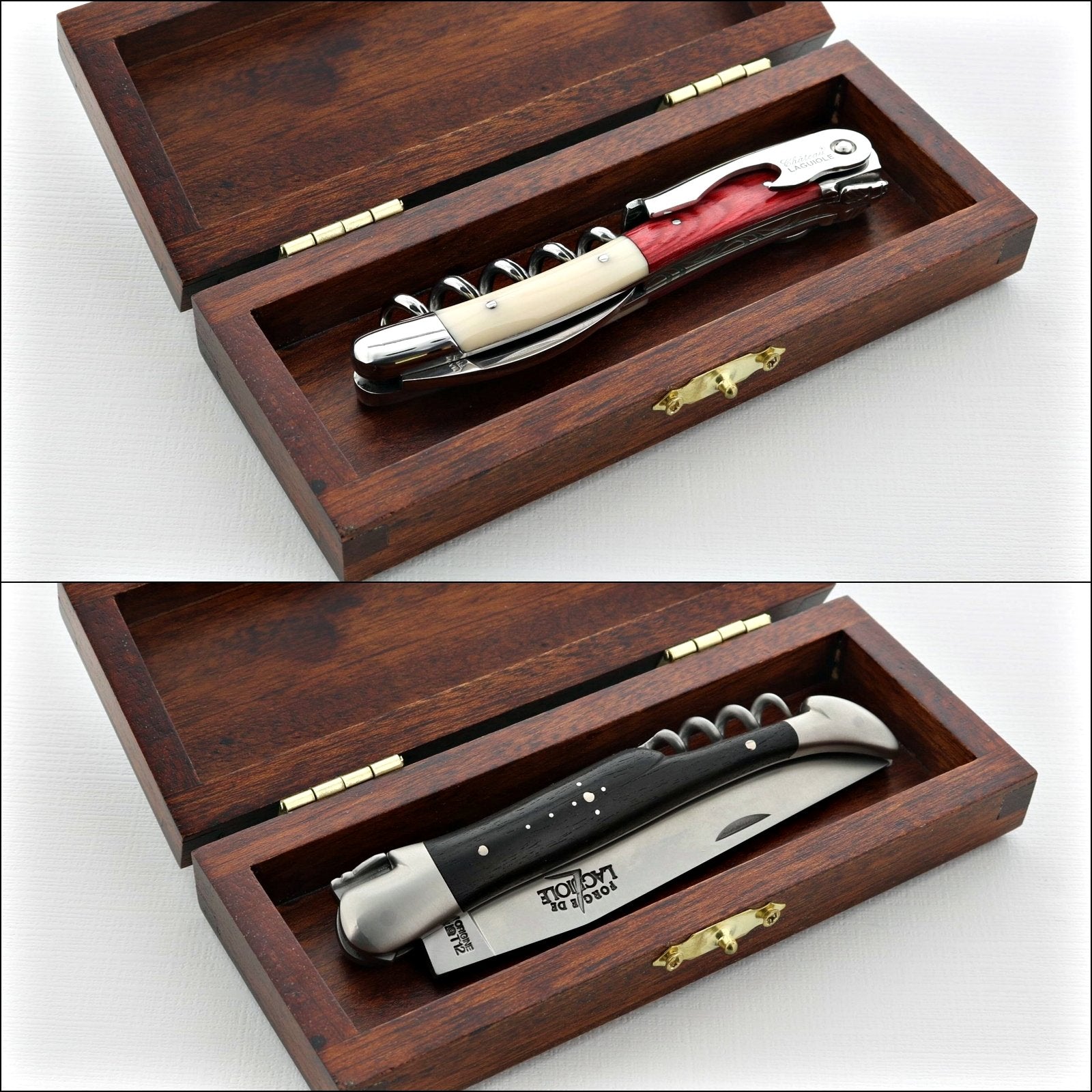 Laguiole Tradition Black Lacquer Gift Box Knife Set - Wine-n-Gear